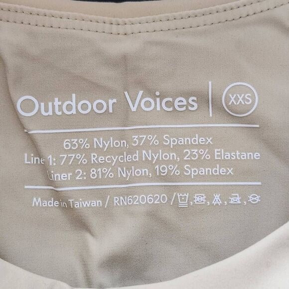 Outdoor Voices Cream Crop Top Size XXS Cream Cropped Tank New
