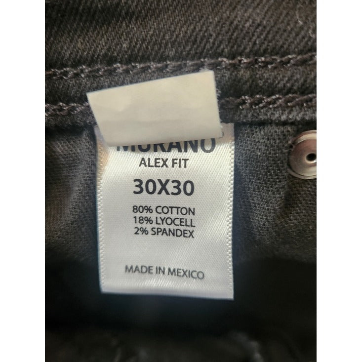 Murano Alex Fit Black Slim Straight Leg Jeans Size 30 x 30
