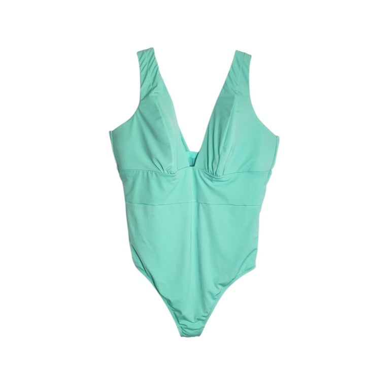 Swim by Cacique Aqua Green One Piece Swimsuit Size 24 NWT Flaw