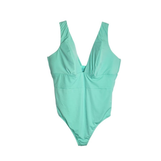 Swim by Cacique Aqua Green One Piece Swimsuit Size 24 NWT Flaw