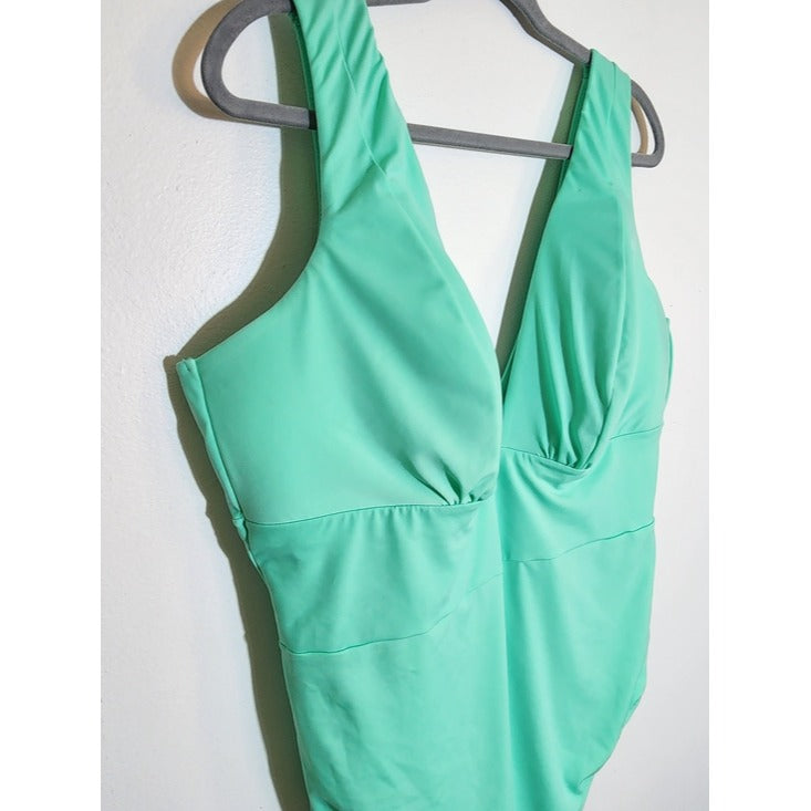 Swim by Cacique Aqua Green One Piece Swimsuit Size 24 NWT Flaw