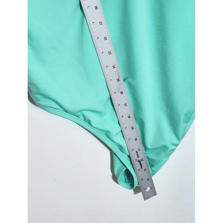 Swim by Cacique Aqua Green One Piece Swimsuit Size 24 NWT Flaw