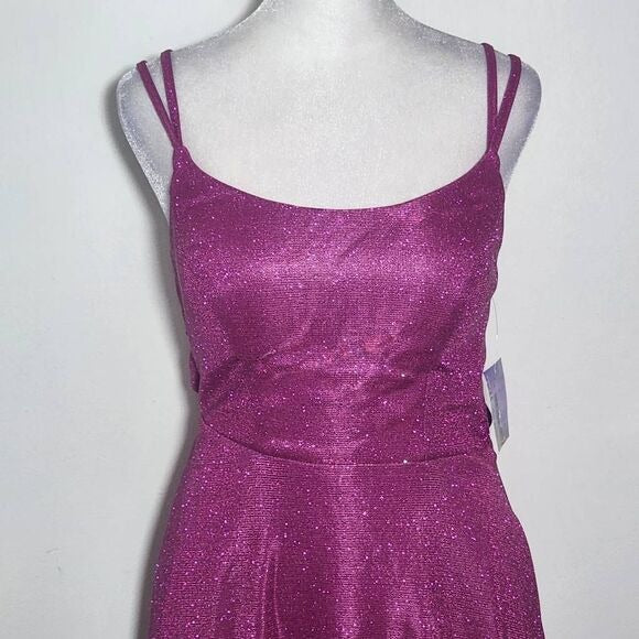 Morgan & Company Fuchsia Prom Dress with Strappy Back NWT Size 3 Magenta Prom