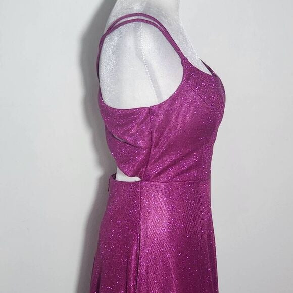 Morgan & Company Fuchsia Prom Dress with Strappy Back NWT Size 3 Magenta Prom