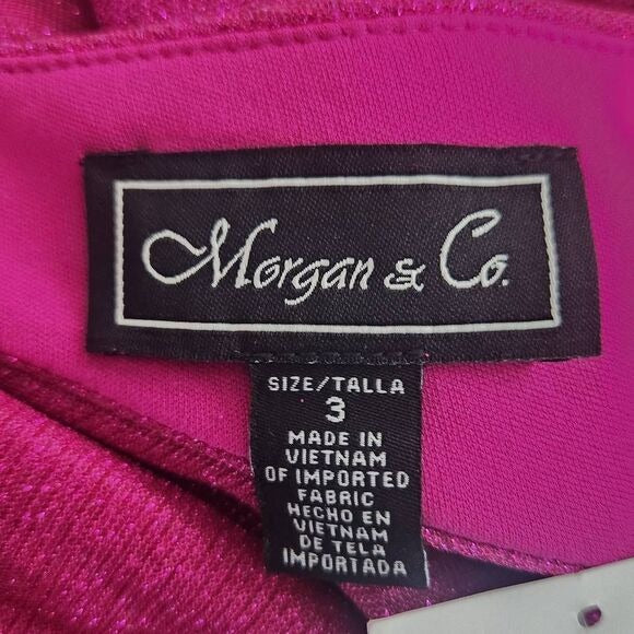 Morgan & Company Fuchsia Prom Dress with Strappy Back NWT Size 3 Magenta Prom