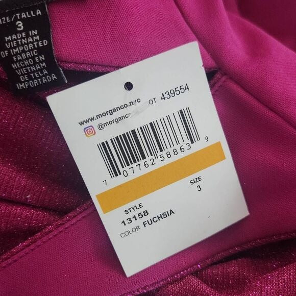Morgan & Company Fuchsia Prom Dress with Strappy Back NWT Size 3 Magenta Prom