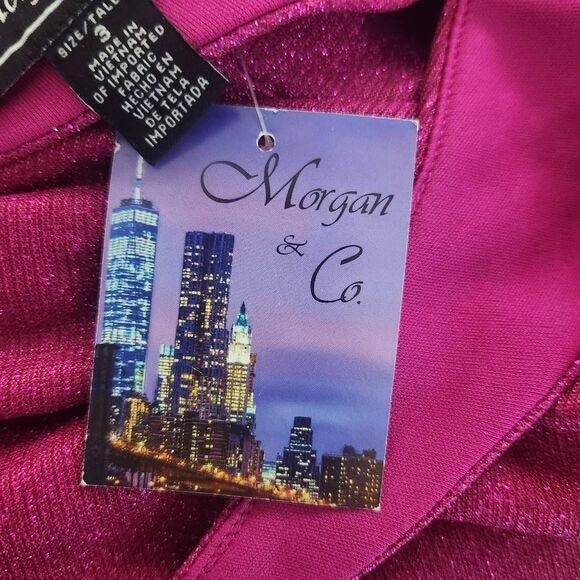 Morgan & Company Fuchsia Prom Dress with Strappy Back NWT Size 3 Magenta Prom