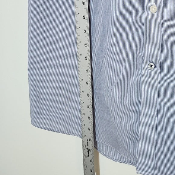 Crown & Ivy Blue Pinstripe Slim Fit Dress Shirt Size 16-16.5 32/33 Large