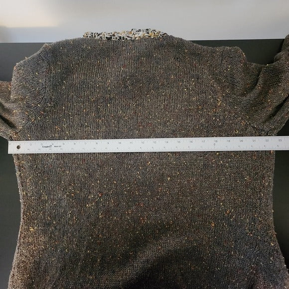 Ponsesa Brown Gray Cardigan Sweater Size XL