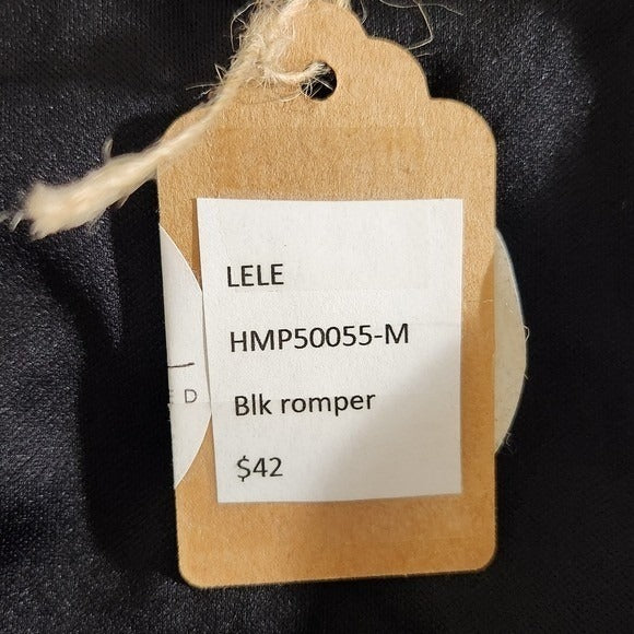 Haute Monde Black and White Striped Long Sleeve Romper NWOT Size Medium