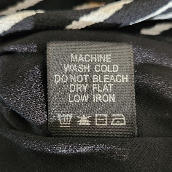 Haute Monde Black and White Striped Long Sleeve Romper NWOT Size Medium