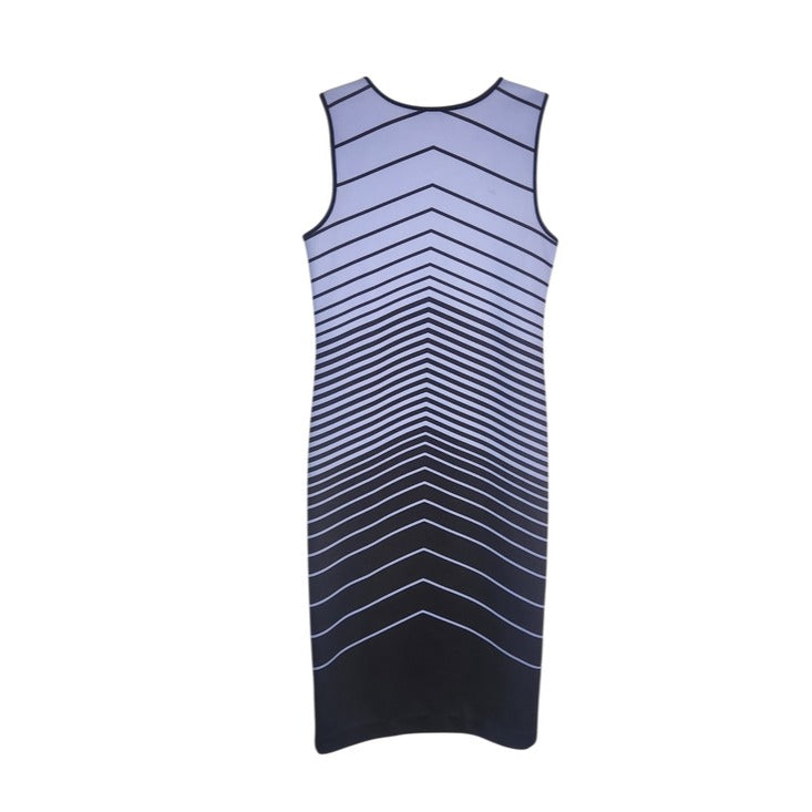 Apt. 9 Light Blue and Black Stripe Dress Size 10 Flaw