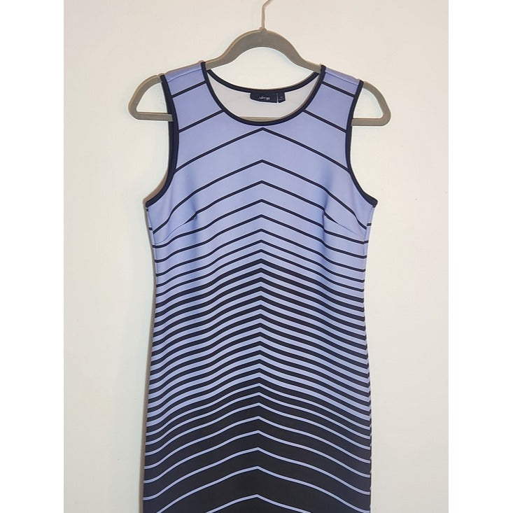 Apt. 9 Light Blue and Black Stripe Dress Size 10 Flaw
