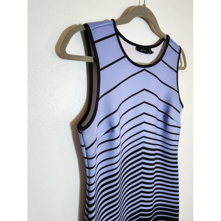 Apt. 9 Light Blue and Black Stripe Dress Size 10 Flaw