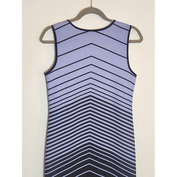 Apt. 9 Light Blue and Black Stripe Dress Size 10 Flaw
