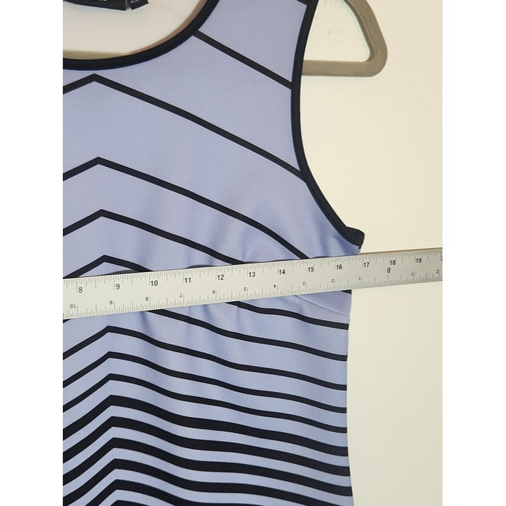 Apt. 9 Light Blue and Black Stripe Dress Size 10 Flaw