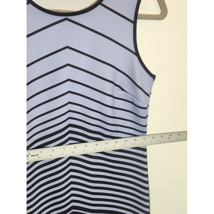Apt. 9 Light Blue and Black Stripe Dress Size 10 Flaw