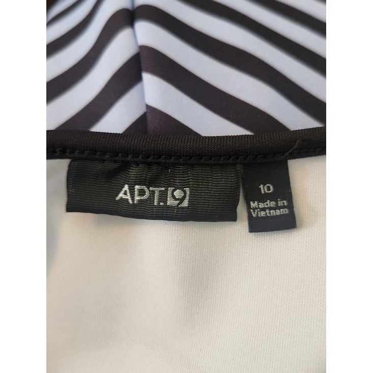 Apt. 9 Light Blue and Black Stripe Dress Size 10 Flaw