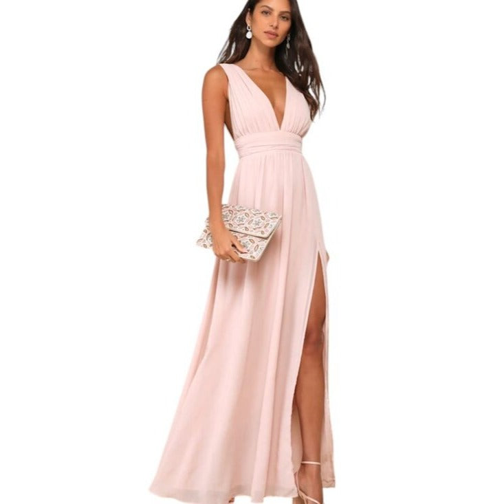 Lulus Heavenly Hues Blush Maxi Dress NWT Size XL Wedding Guest Dress