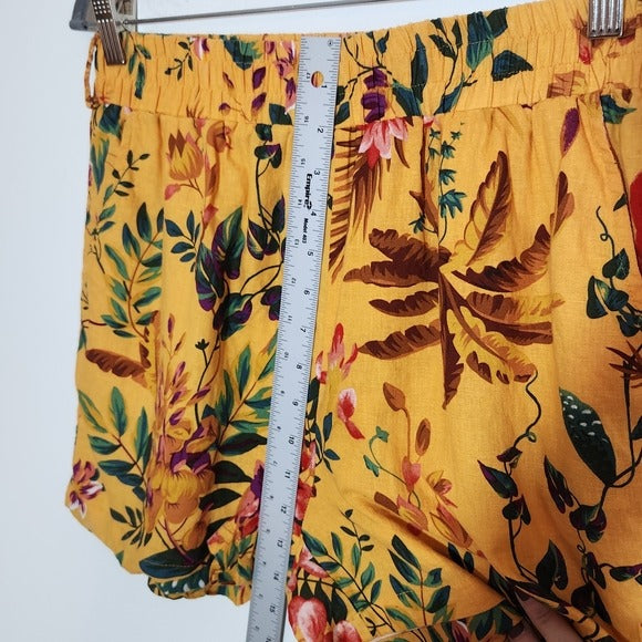 RACHEL Rachel Roy Yellow Tropical Floral Matching Set Size Small