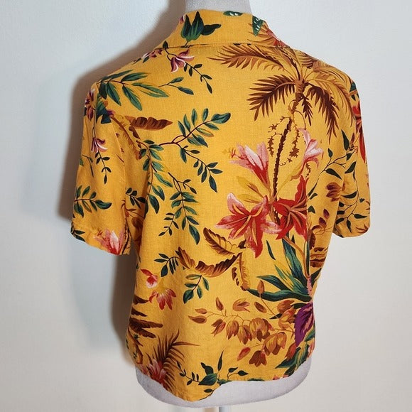 RACHEL Rachel Roy Yellow Tropical Floral Matching Set Size Small