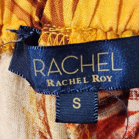 RACHEL Rachel Roy Yellow Tropical Floral Matching Set Size Small