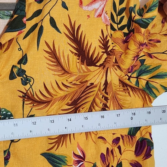 RACHEL Rachel Roy Yellow Tropical Floral Matching Set Size Small