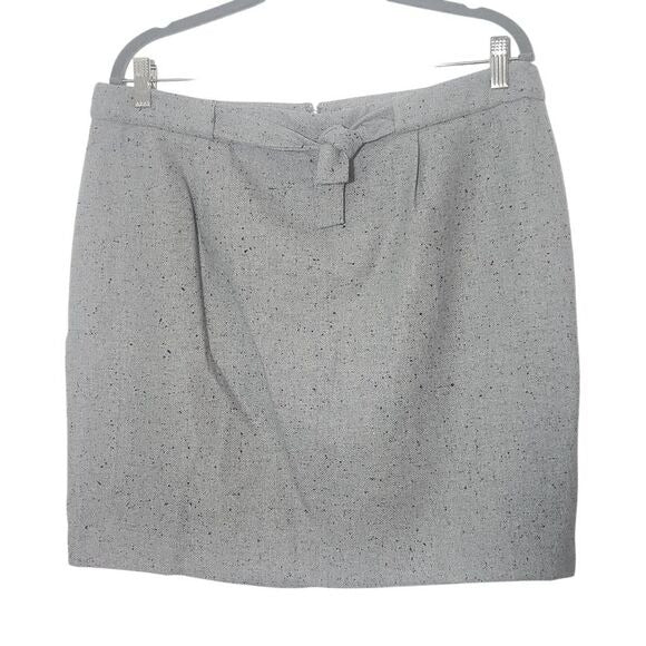 Loft Gray Straight Mini Skirt Size 14 Loft Gray Speckled Mini Tie Front Skirt