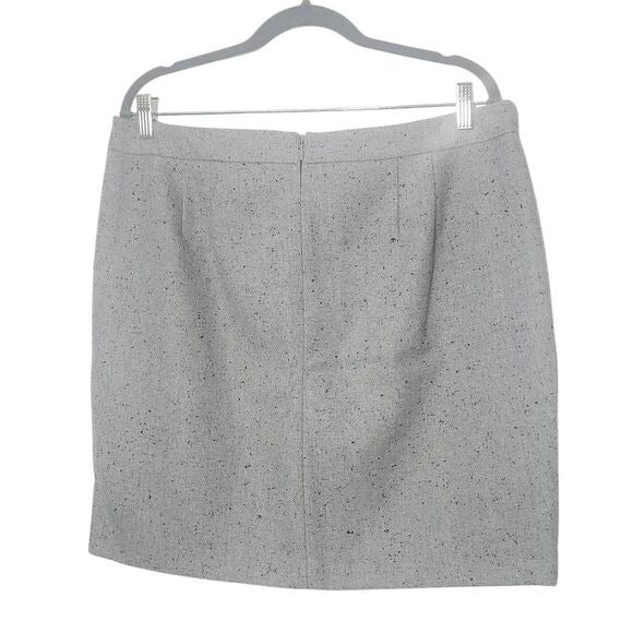 Loft Gray Straight Mini Skirt Size 14 Loft Gray Speckled Mini Tie Front Skirt