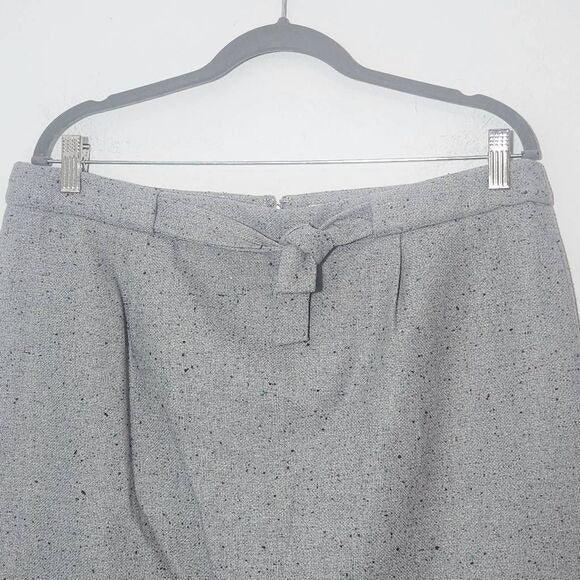Loft Gray Straight Mini Skirt Size 14 Loft Gray Speckled Mini Tie Front Skirt