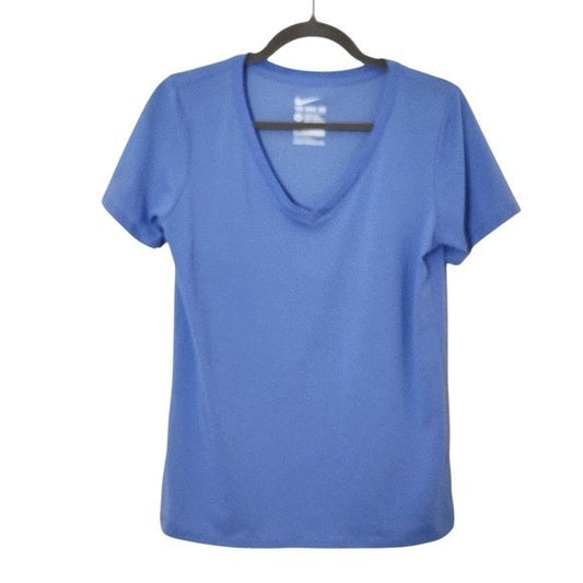Nike Blue V-Neck Women's Short Sleeve Tee Size Medium Blue Nike Tee