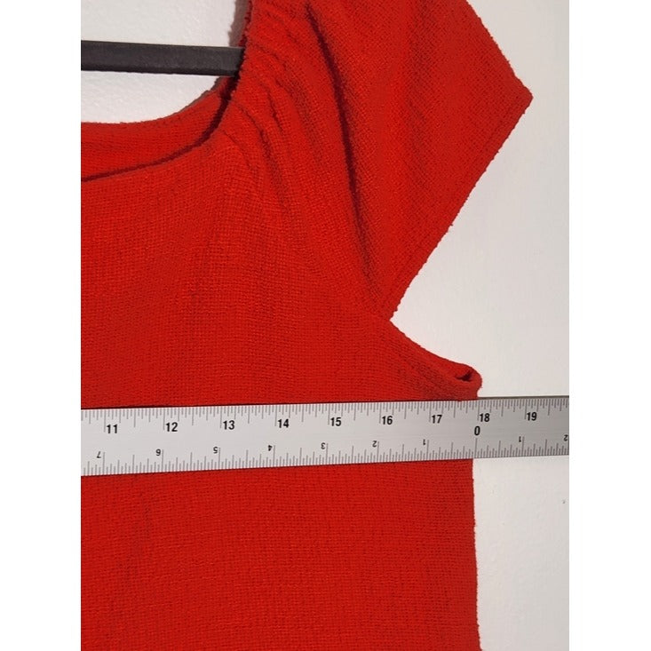 Madewell Texture & Thread Red Cropped Button Up Top Size Medium