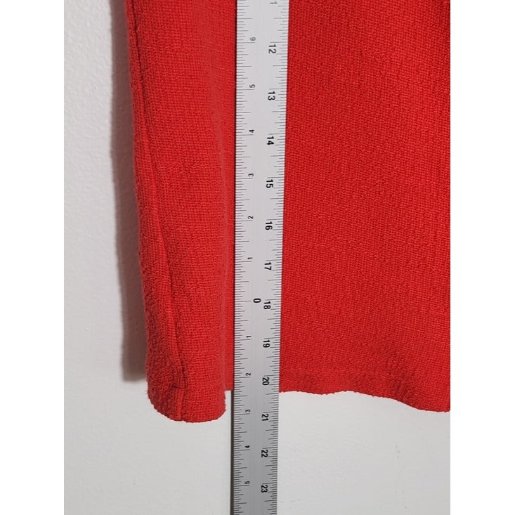 Madewell Texture & Thread Red Cropped Button Up Top Size Medium