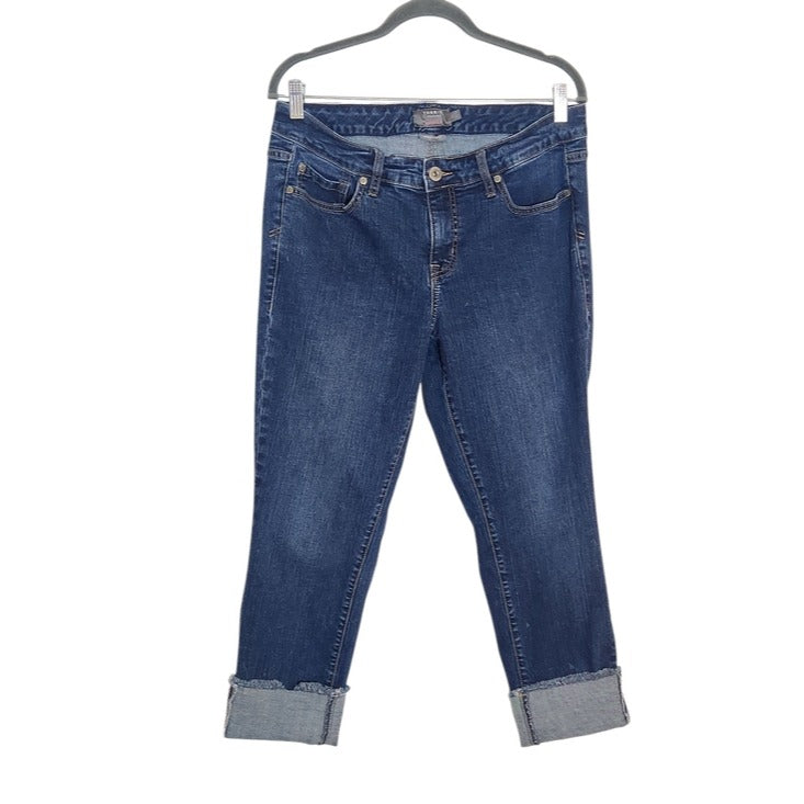 Torrid Womens Medium Wash Cut-off Boyfriend Jeans Size 10