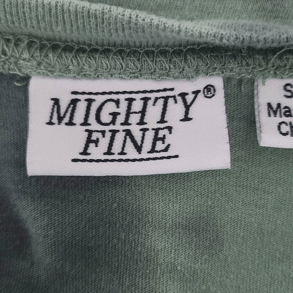 Mighty Fine Green Distressed Blame It On My Zodiac Cropped Tee Size Small