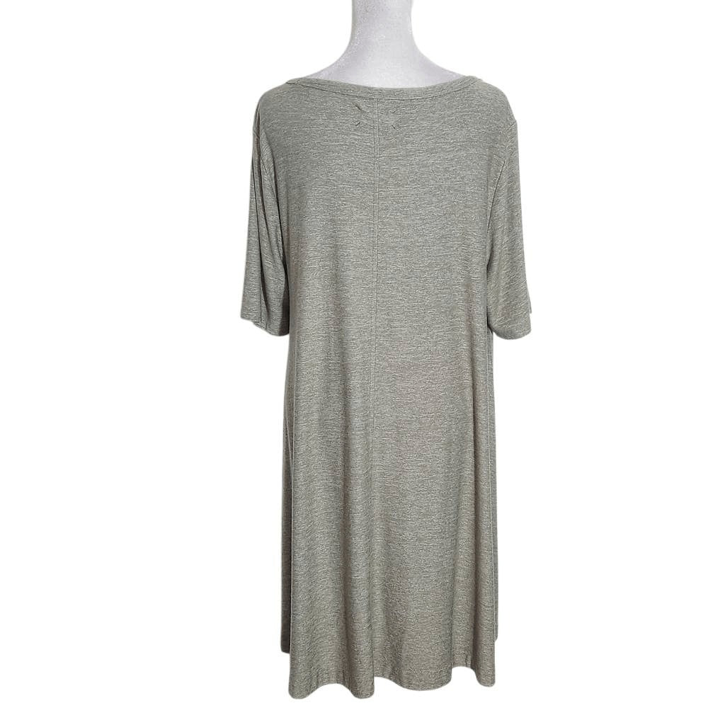 Lou & Grey Green T-Shirt Dress Size Large Heather Green Swing Dress