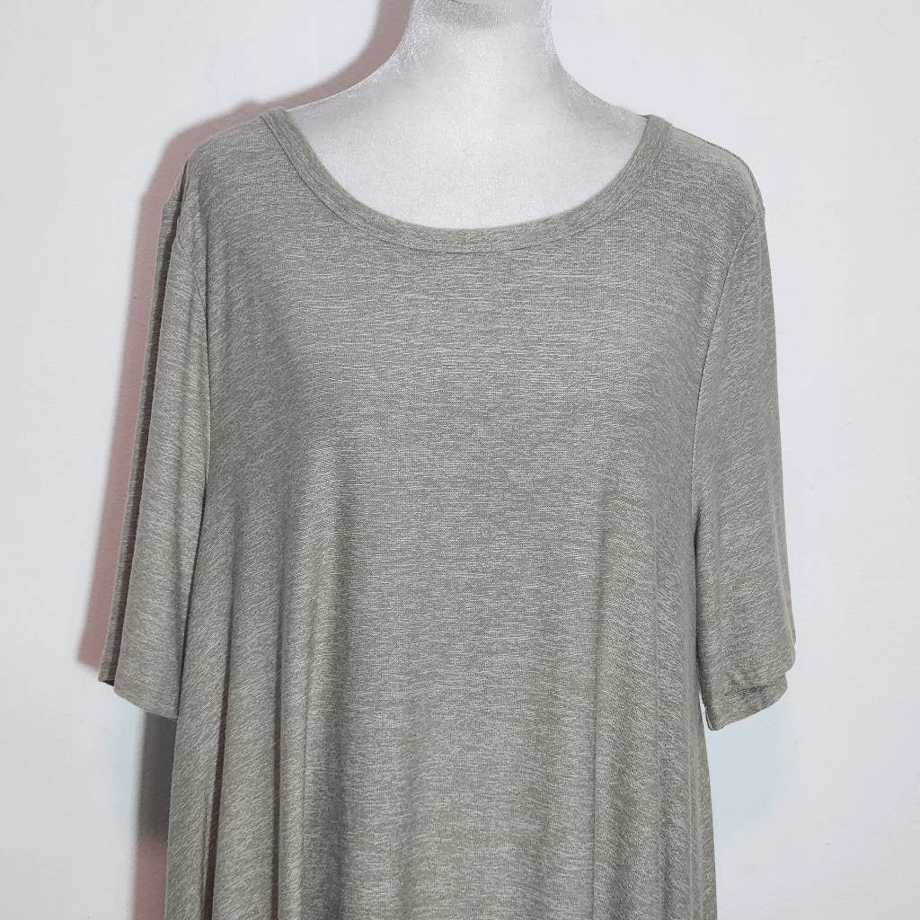 Lou & Grey Green T-Shirt Dress Size Large Heather Green Swing Dress