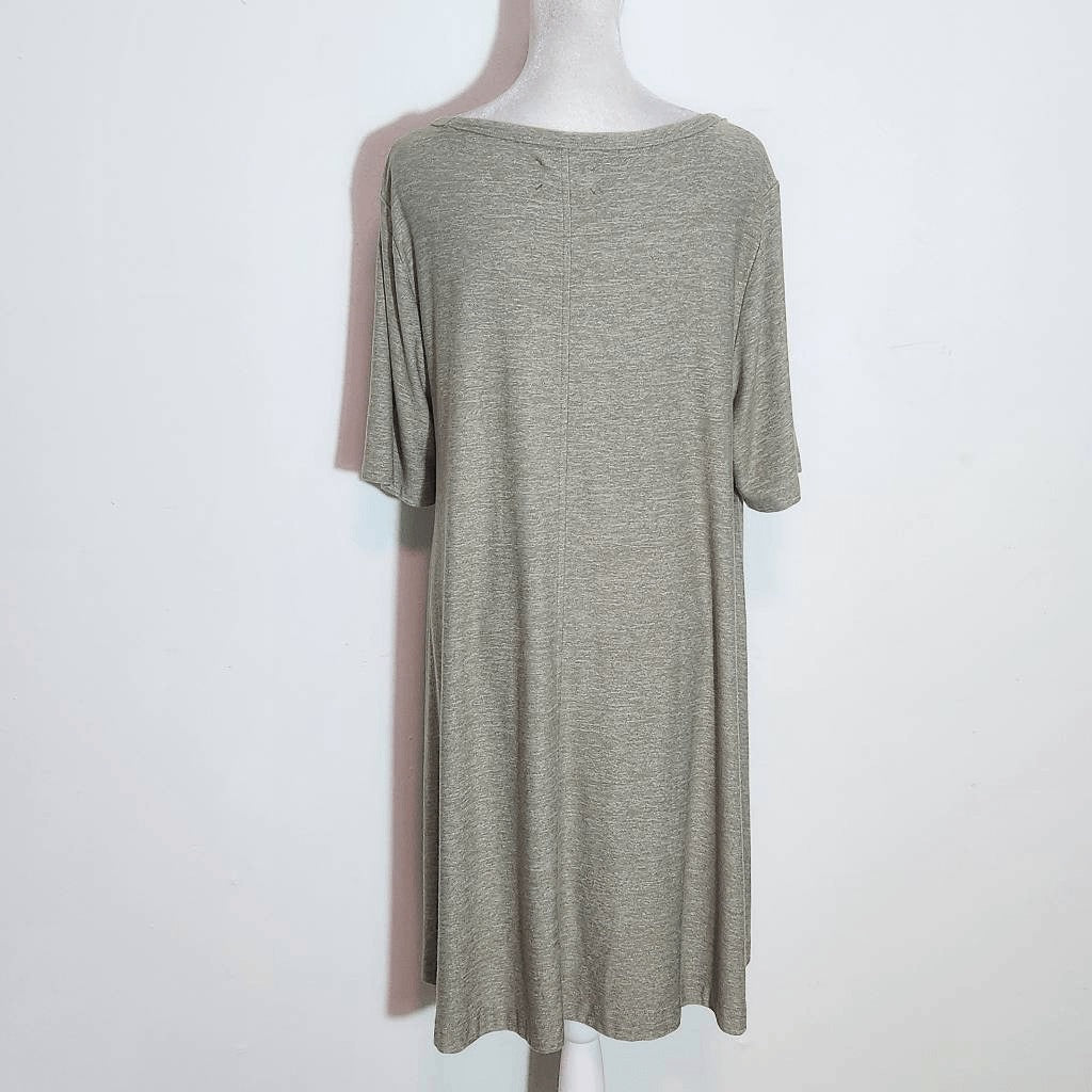 Lou & Grey Green T-Shirt Dress Size Large Heather Green Swing Dress