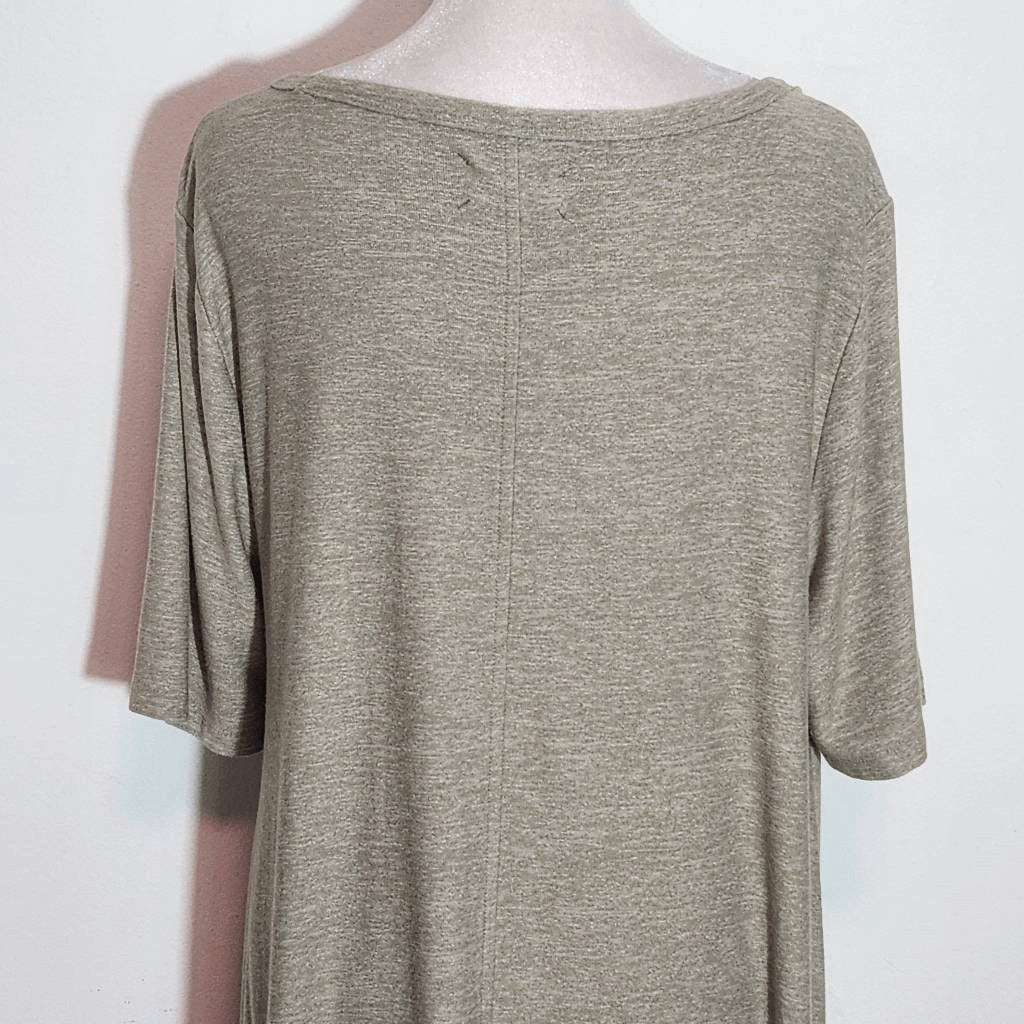 Lou & Grey Green T-Shirt Dress Size Large Heather Green Swing Dress