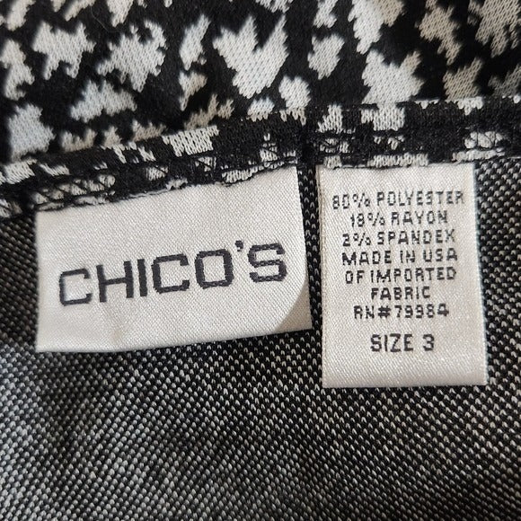 Chico's Black and Gray Knit Top with Cutout Size XL