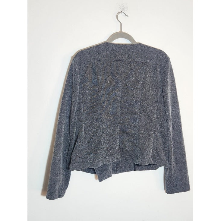 Catherine Malandrino Textured Gray Moto Jacket Blazer Zip-Up Size XL