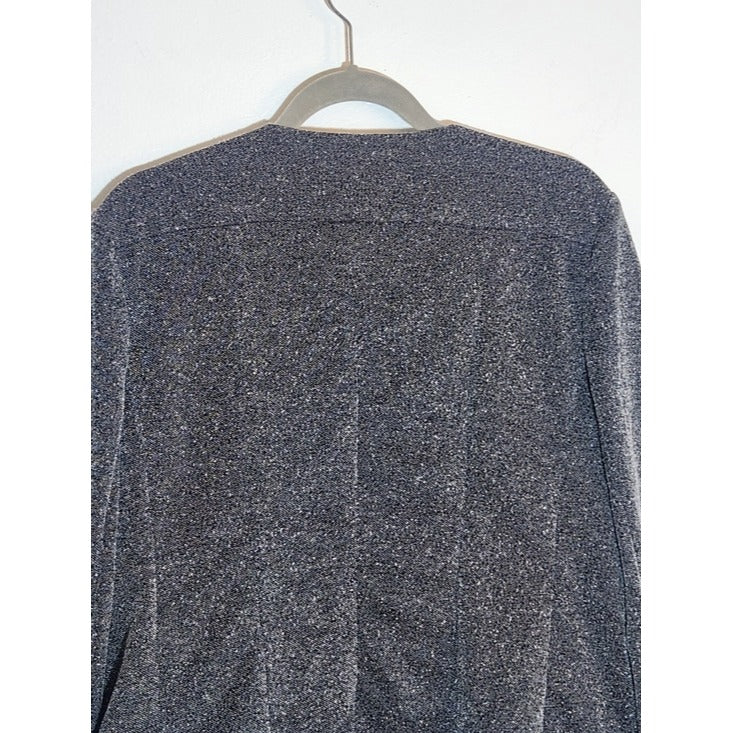 Catherine Malandrino Textured Gray Moto Jacket Blazer Zip-Up Size XL