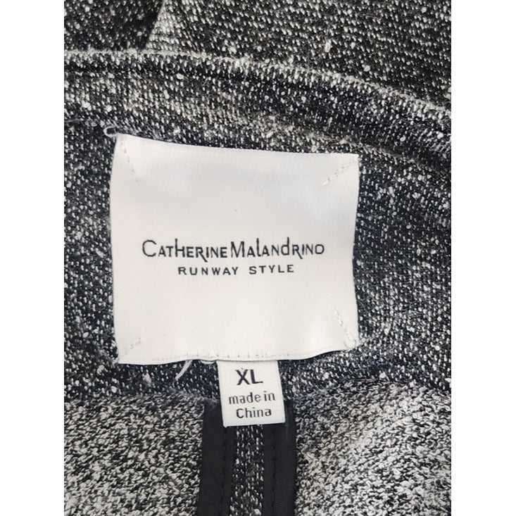 Catherine Malandrino Textured Gray Moto Jacket Blazer Zip-Up Size XL