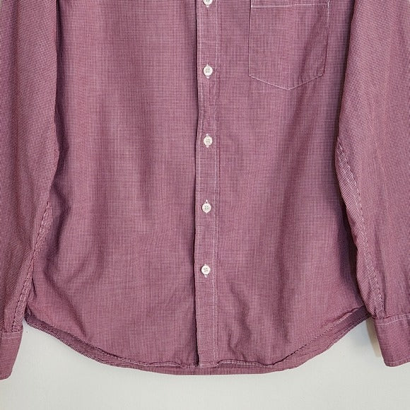 J.Crew Red Check Slim Fit Button Down Shirt Size Medium