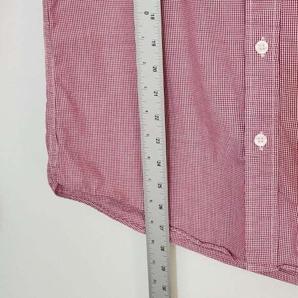J.Crew Red Check Slim Fit Button Down Shirt Size Medium