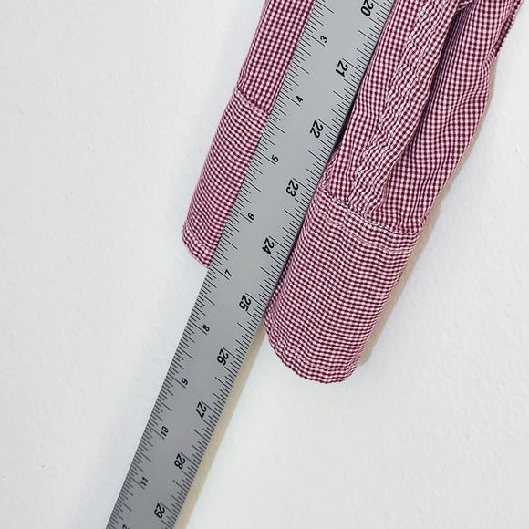 J.Crew Red Check Slim Fit Button Down Shirt Size Medium