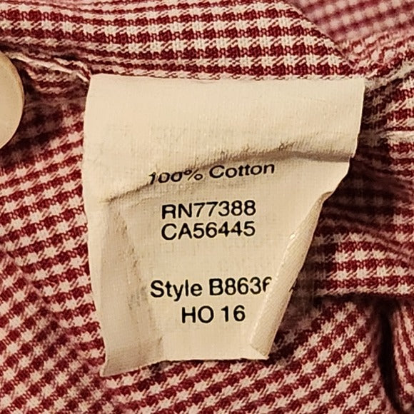 J.Crew Red Check Slim Fit Button Down Shirt Size Medium