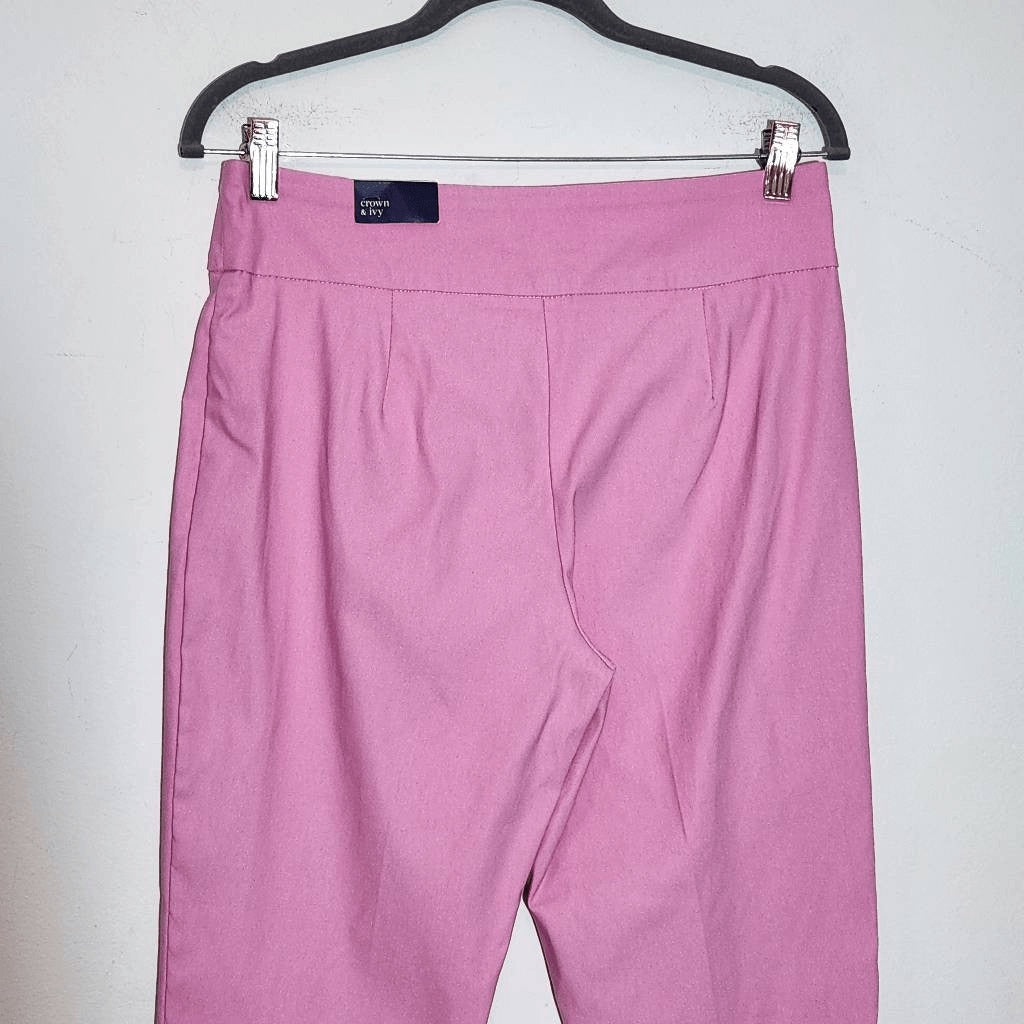 Crown & Ivy Pink Pull-on Ankle Pants NWT Size 8 Preppy Pink Pants