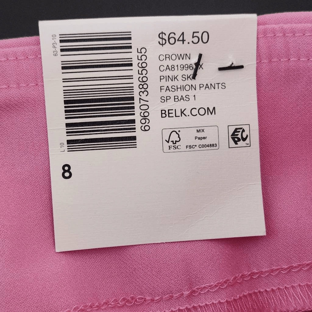 Crown & Ivy Pink Pull-on Ankle Pants NWT Size 8 Preppy Pink Pants