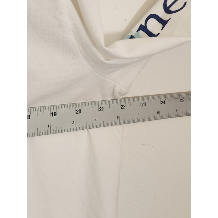 Vineyard Vines White and Blue Yeti Whale Long Sleeve Tee Size Large